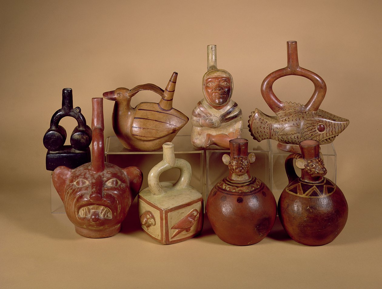 Vases à étrier Mochica, vers 100-400 après J.-C. - Peruvian School