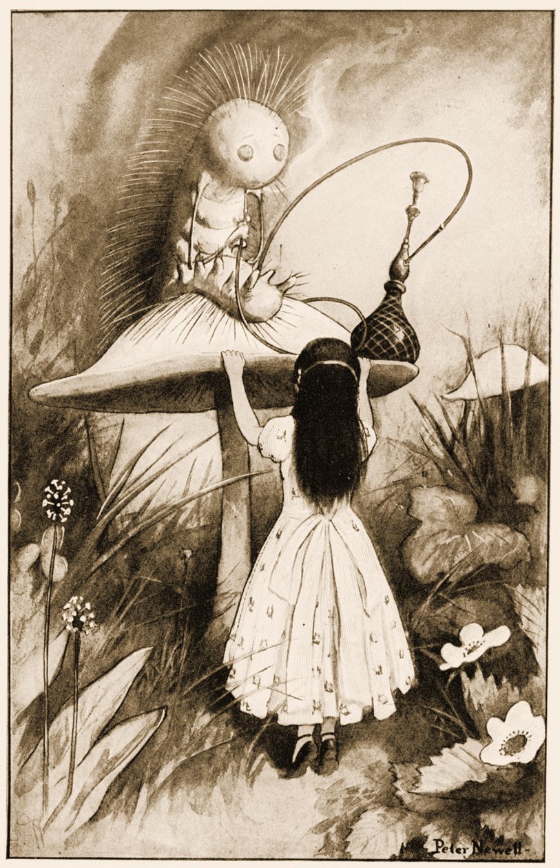 La chenille et Alice se regardaient, illustration pour Les aventures d