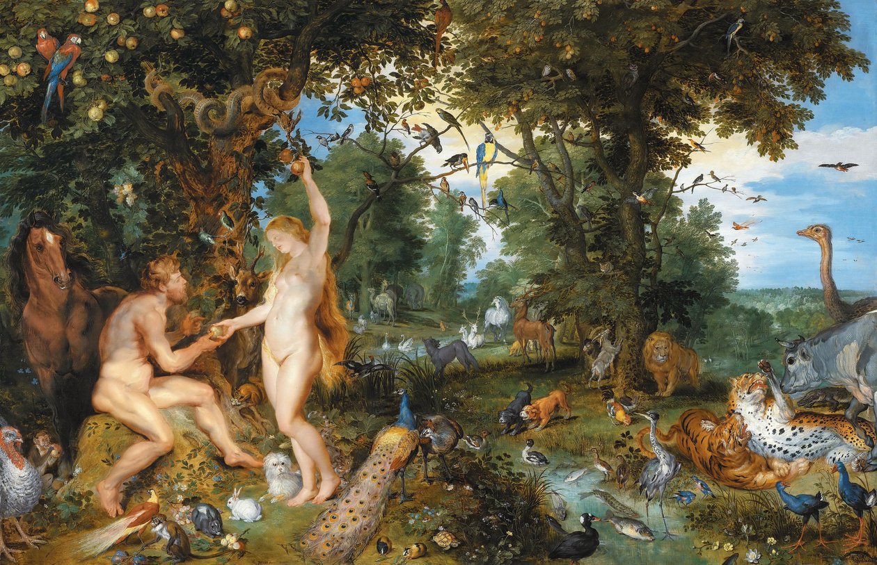 Le paradis terrestre avec la chute d
