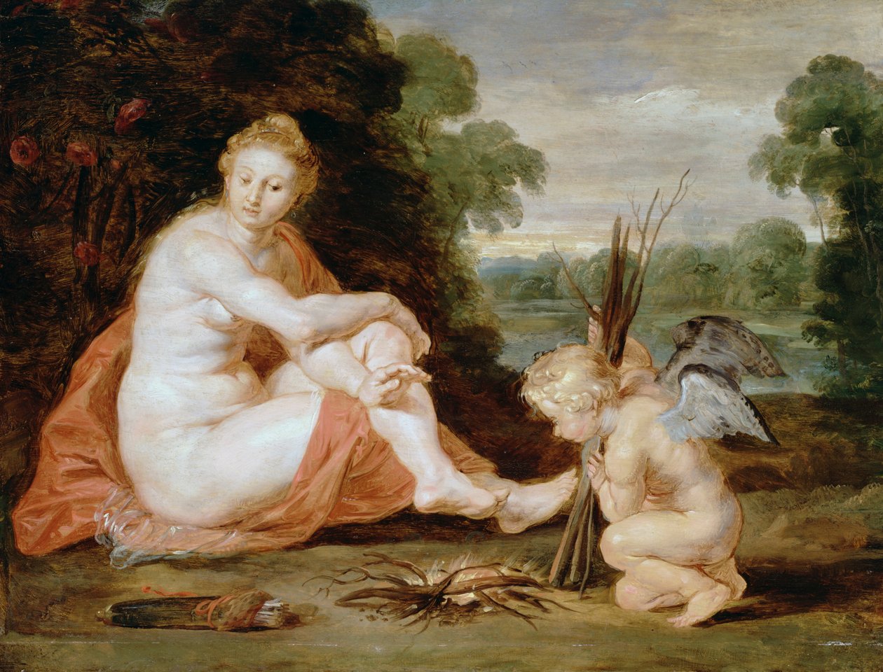 Vénus et Cupidon se réchauffant - Peter Paul Rubens