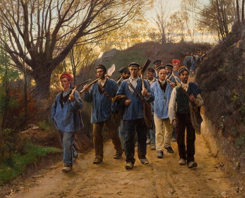 Travailleurs agricoles français dans un chemin creux - Peder Severin Krøyer
