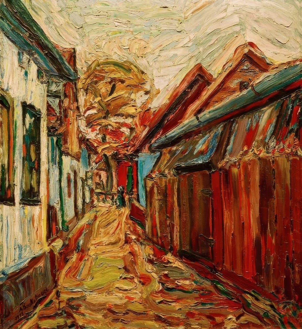 Rue du village - Peter August Böckstiegel