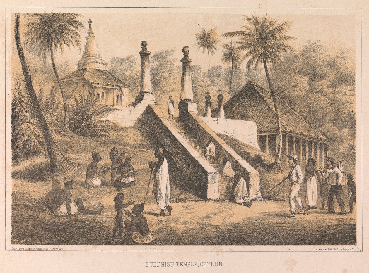 Temple bouddhiste, Ceylan - Peter Bernhard Wilhelm Heine