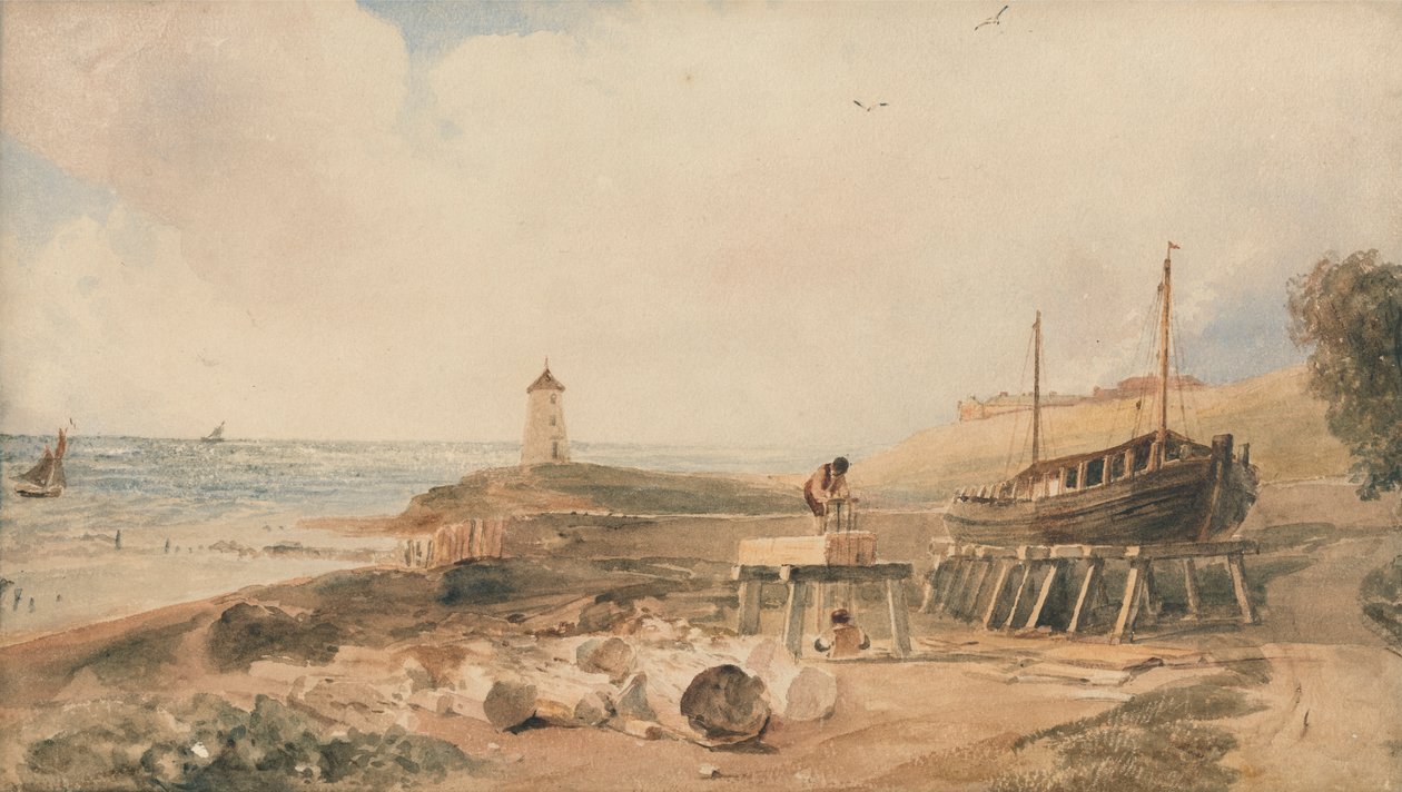 Construction navale sur la côte du Yorkshire - Peter DeWint