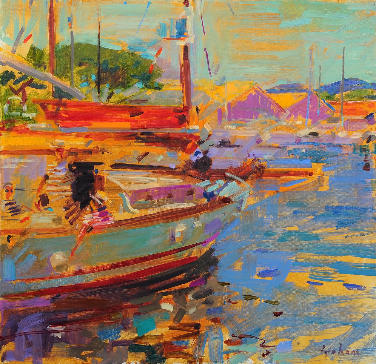 Sur le Pont Saint-Tropez - Peter Graham (Contemporary)