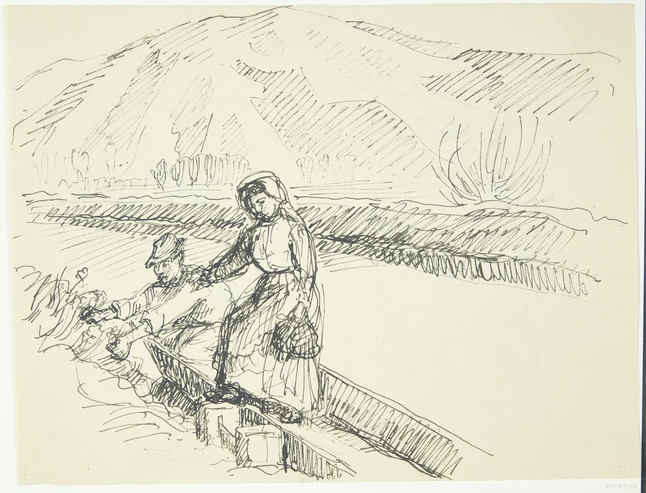 Femme italienne débarquant du ferry - Peter Hansen