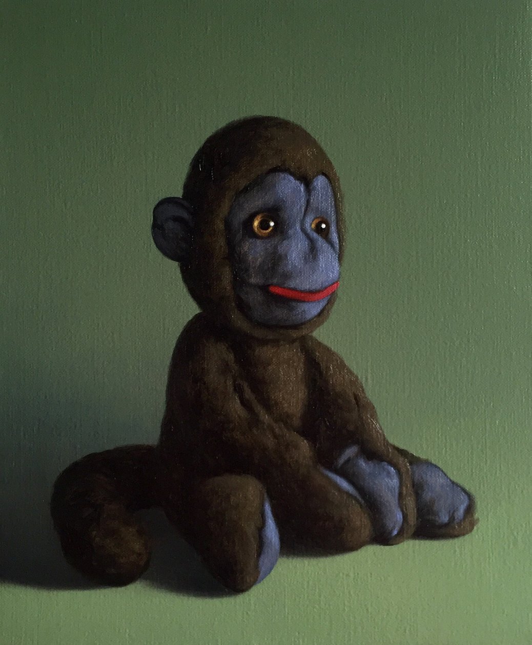 Singe brun sur vert - Peter Jones