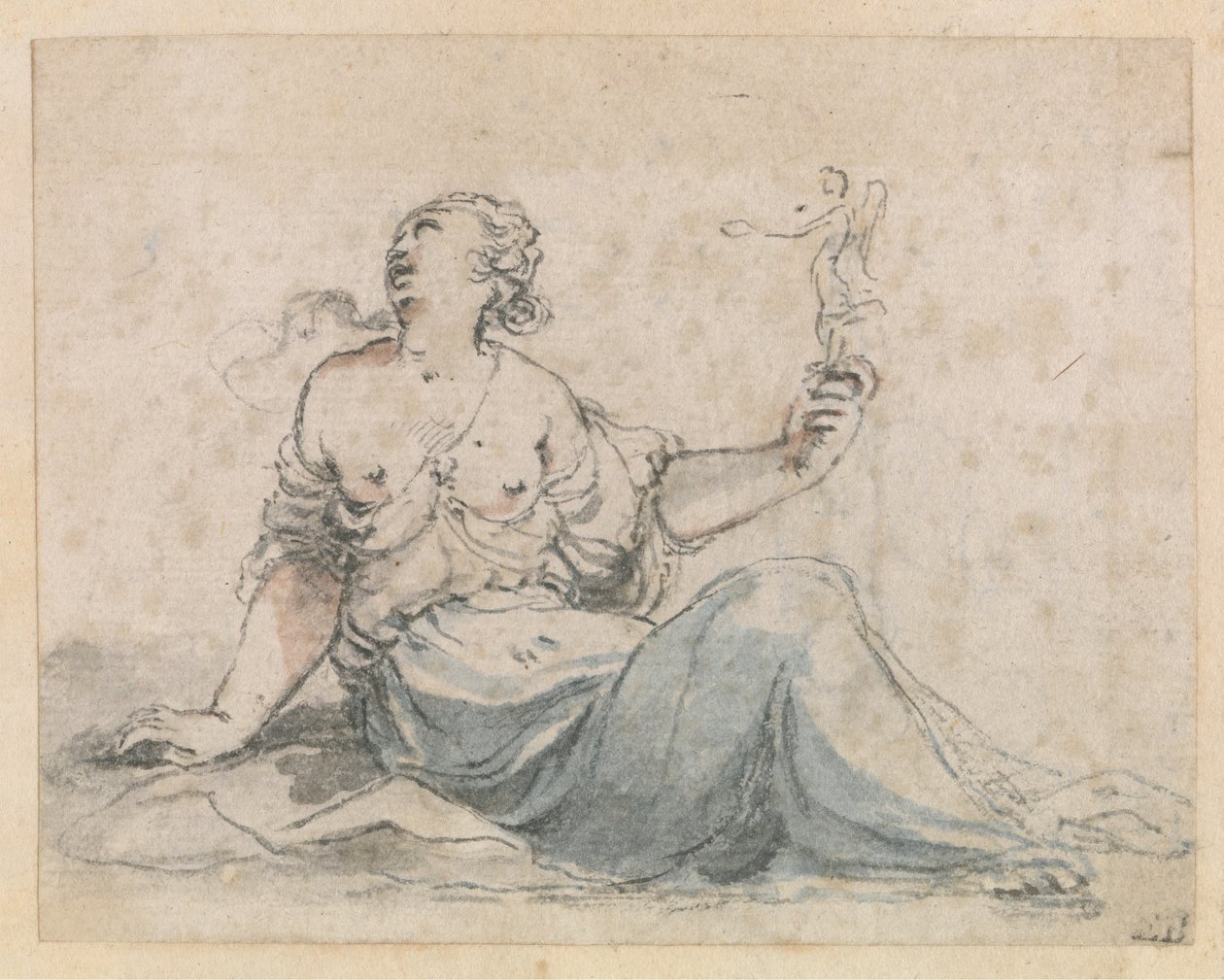 Une femme assise tenant une image - Peter Oliver