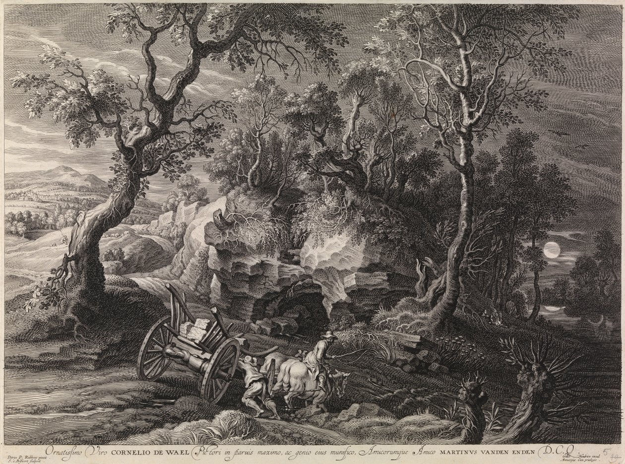 Paysage avec un chariot coincé - Peter Paul Rubens