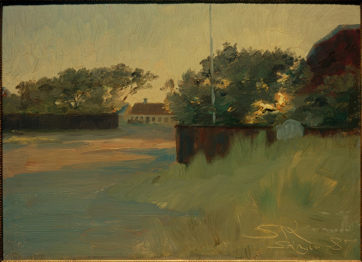 Vue du jardin de Brødnum. Coucher de soleil - Peder Severin Krøyer