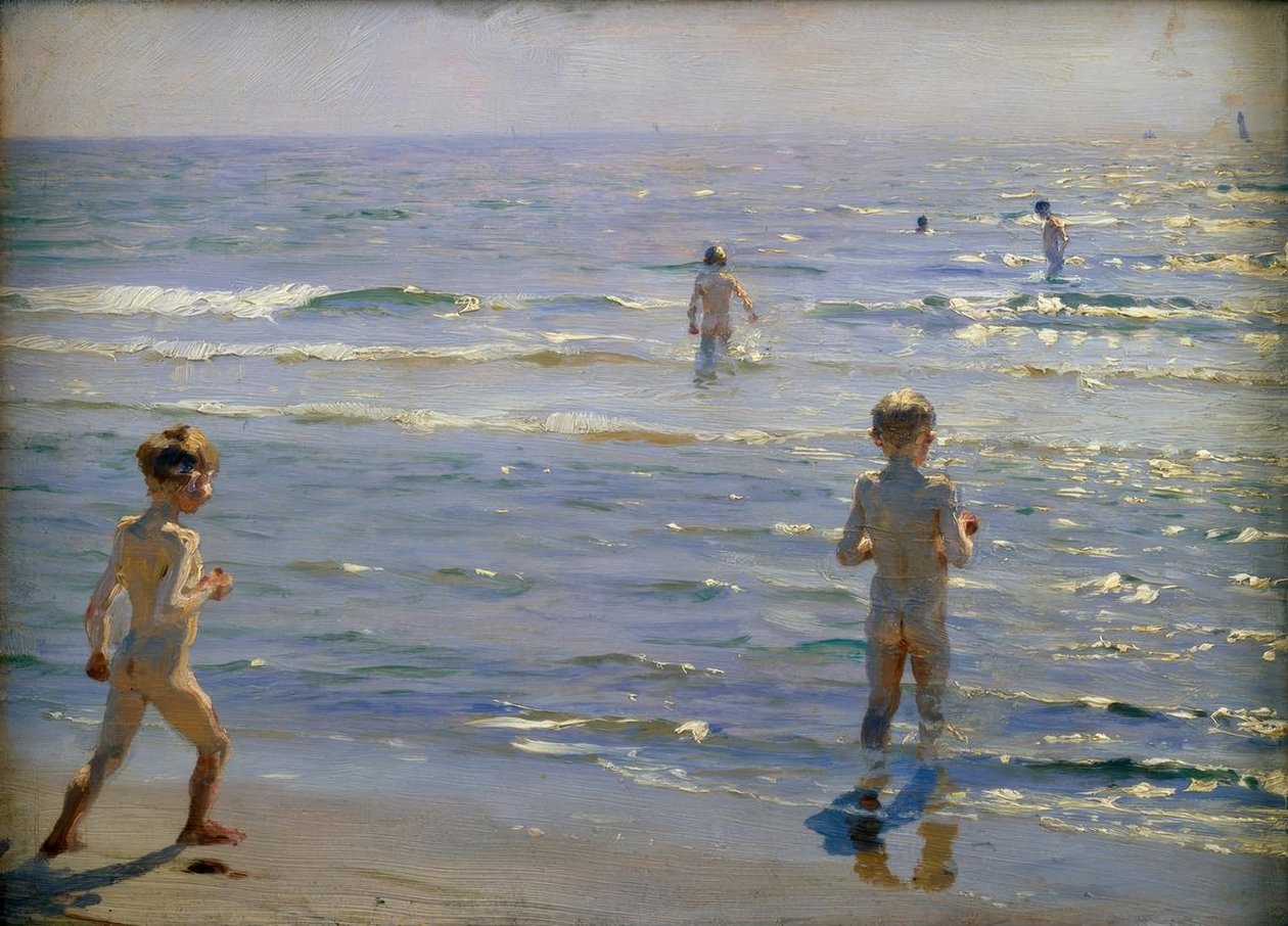 Garçons se baignant. Soleil. Skagen - Peder Severin Krøyer
