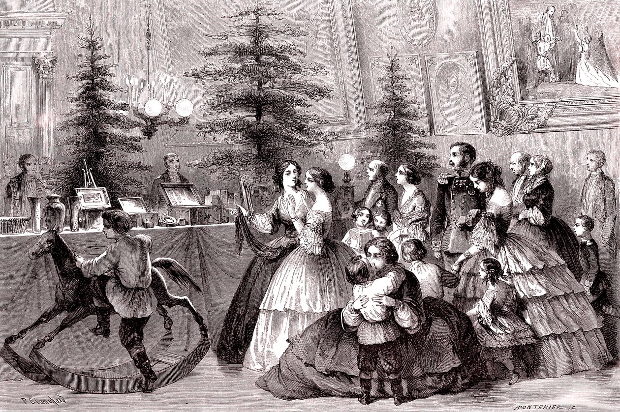 Noël à Saint-Pétersbourg, Russie. 1861 (gravure) - Pharamond Blanchard