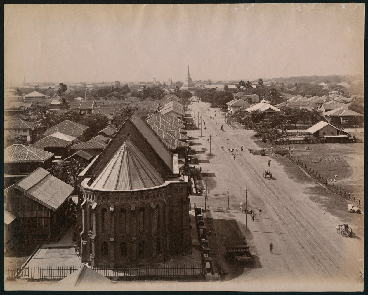 Vue de Rangoon, Birmanie, vers 1880 - Philip Adolphe Klier