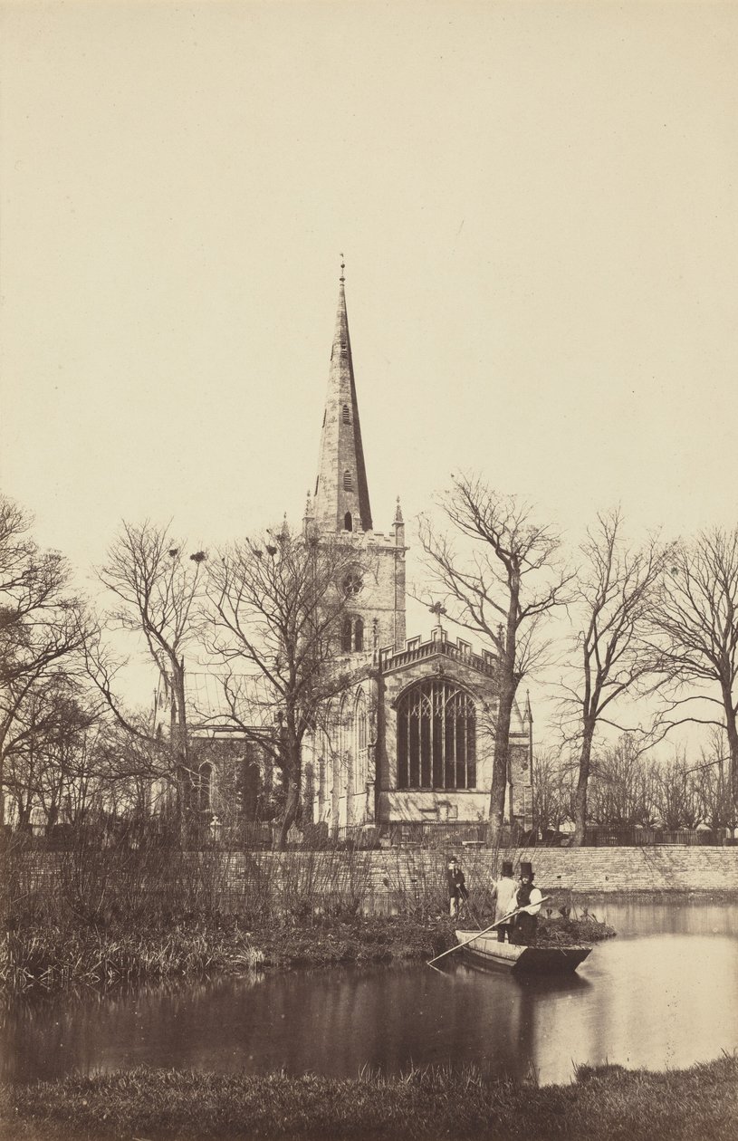 Église depuis une rive, années 1850 (photo) - Philip Henry Delamotte