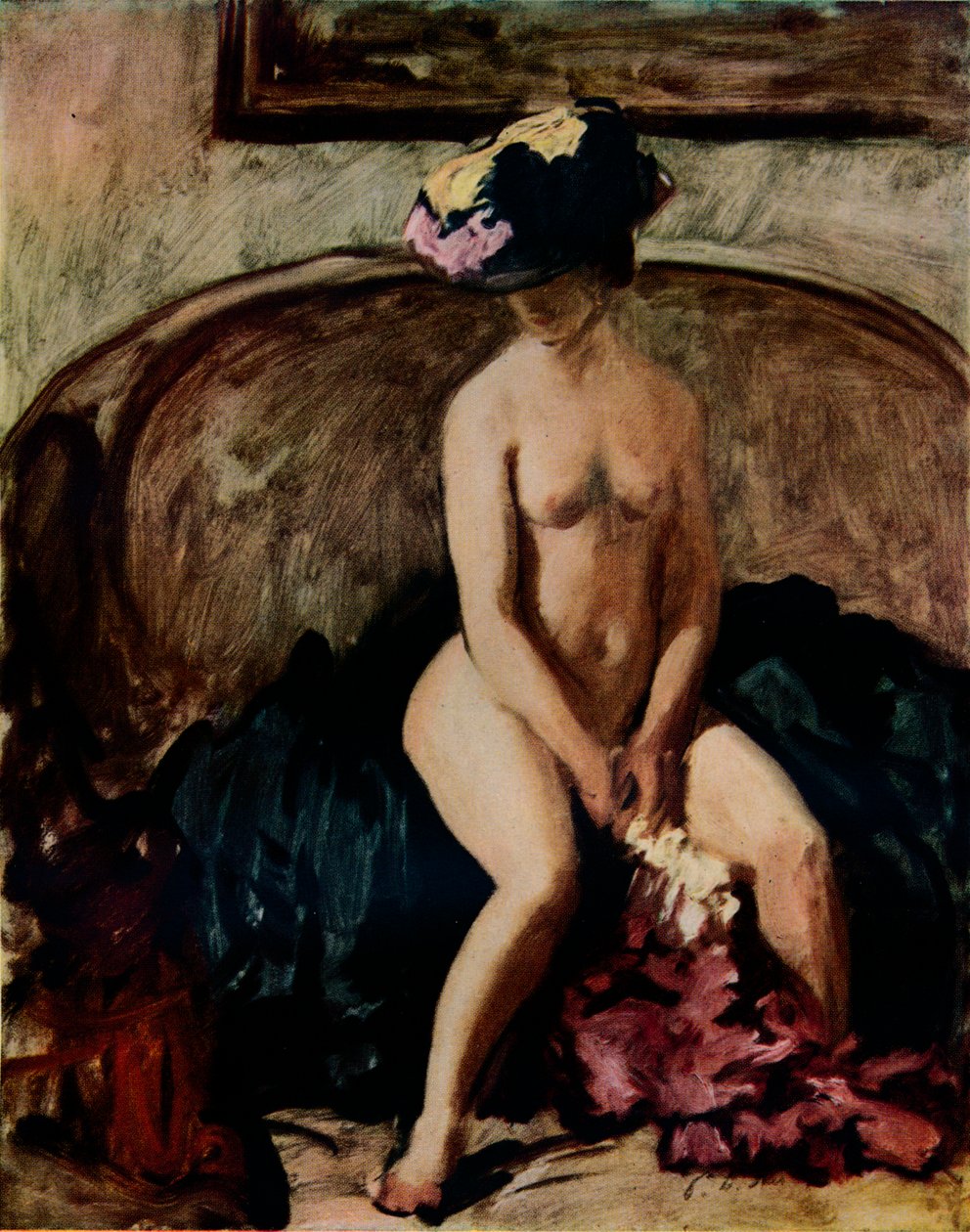 Nu assis : Le Chapeau noir, vers 1900 - Philip Wilson Steer