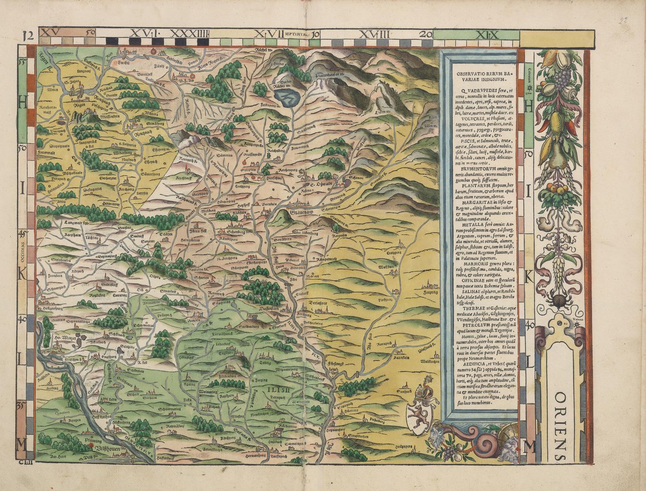 Cartes bavaroises de 1568 (tableau 12) - Philipp Apian