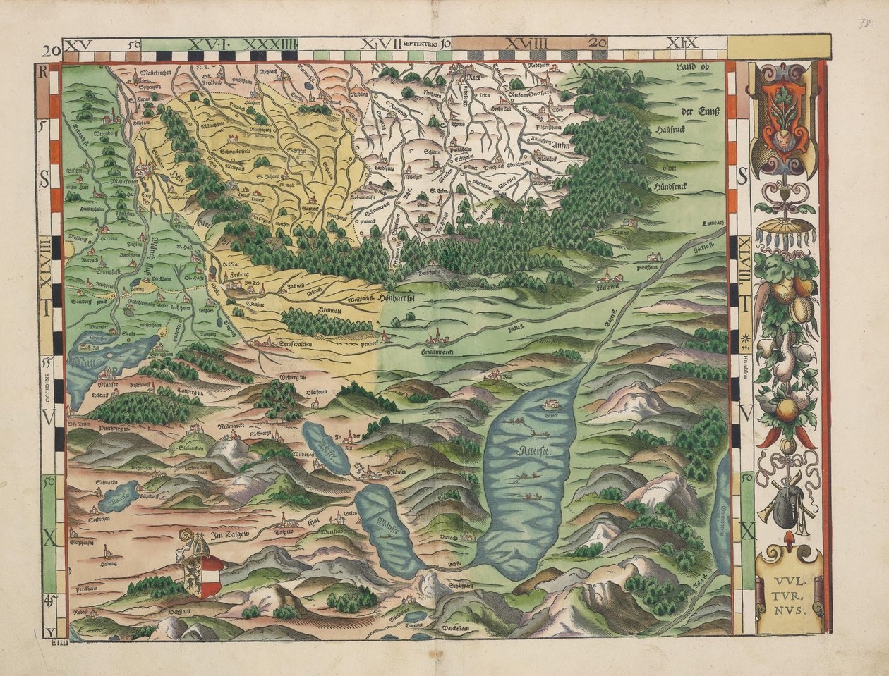 Cartes du pays bavarois de 1568 (Tableau 20) - Philipp Apian