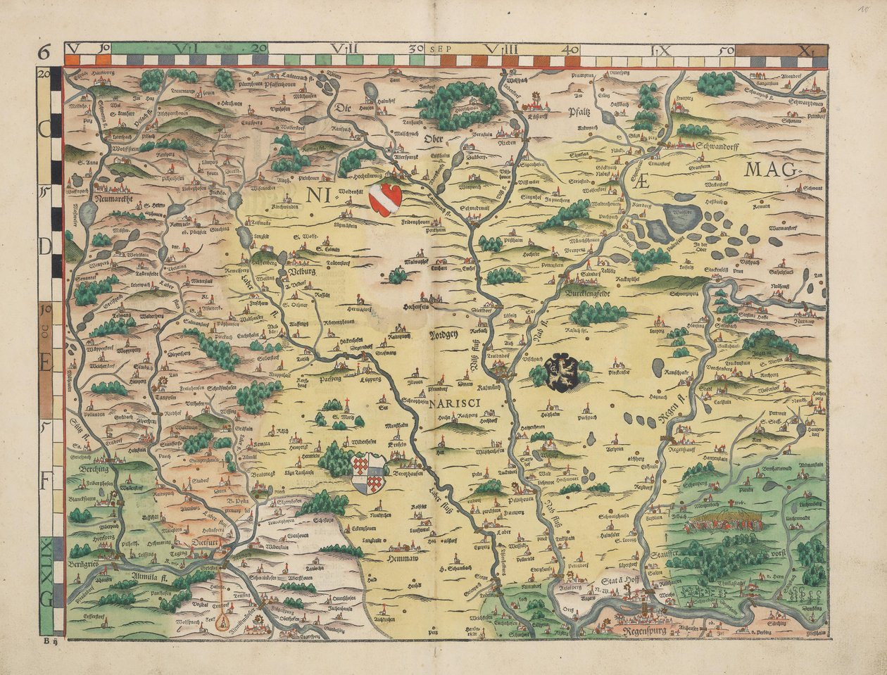 Cartes du pays de Bavière de 1568 (Tableau 6) - Philipp Apian