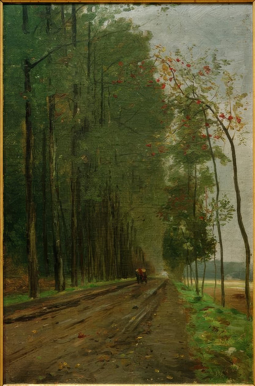 Chaussée au bord de la forêt - Philipp Franck