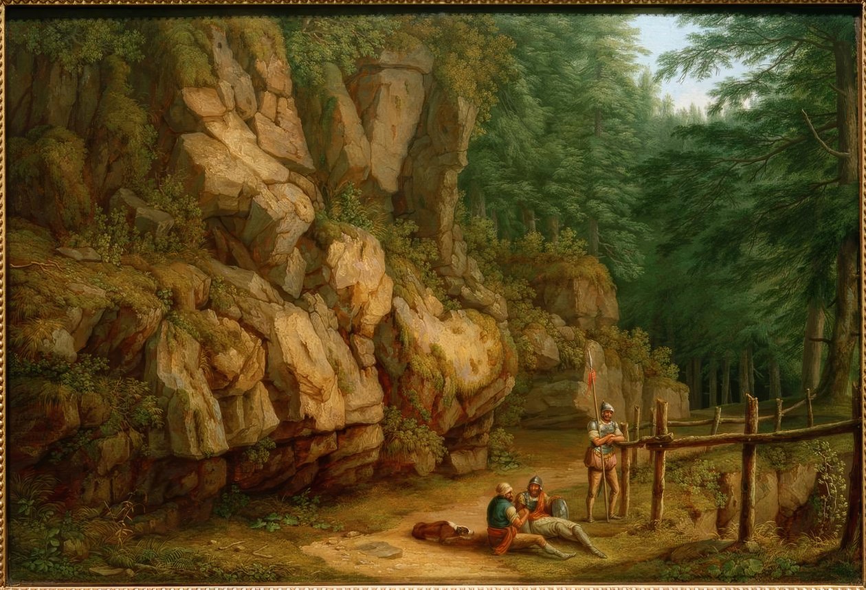 Hackert, Paysage rocheux avec soldats (Masso del Diavolo) - Philipp Hackert