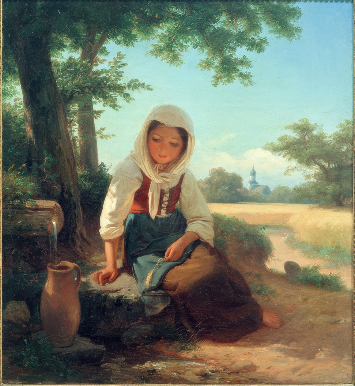 Fille à la fontaine - Philipp Rumpf
