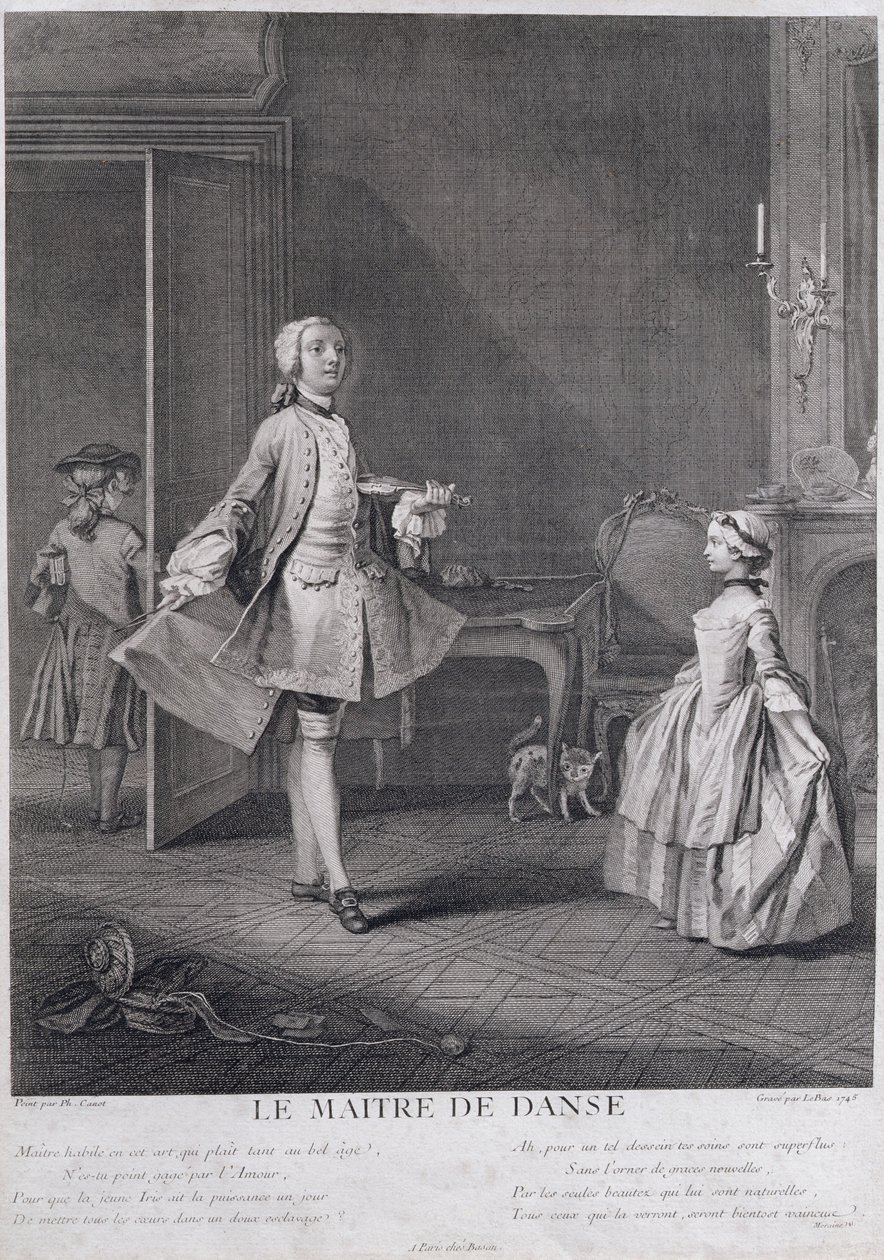 Le Maître de danse, gravé par Jacques Philippe Le Bas (1707-83), 1745 - Philippe Canot