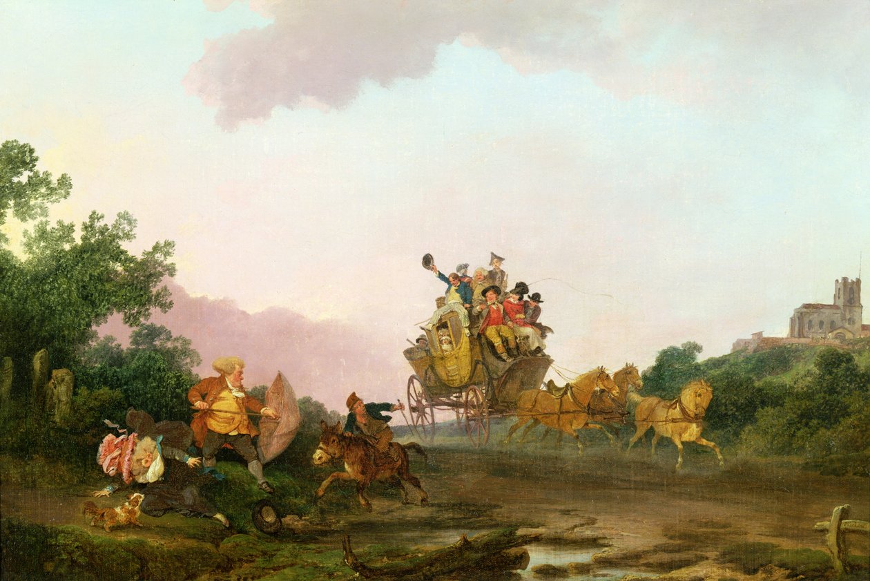 Fêtards sur un carrosse, c.1785-90 - Philippe Jacques de Loutherbourg