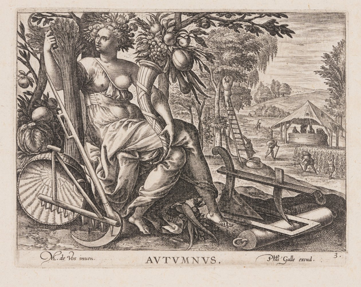 Autumnus, extrait des Quatre Saisons - Philips Galle