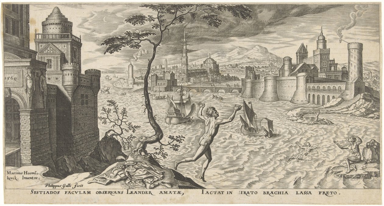 Héro et Léandre - Philips Galle