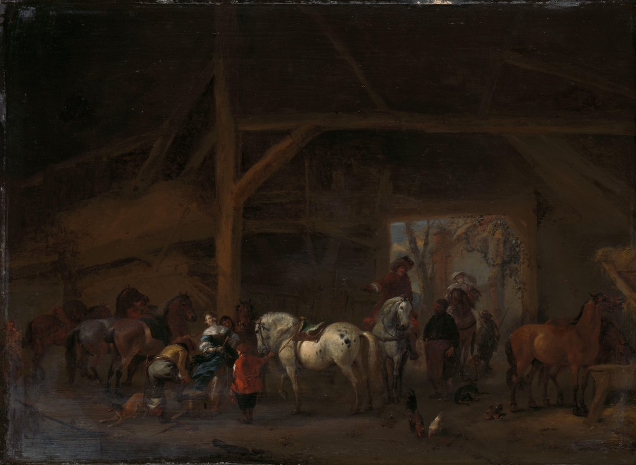 Une étable - Philips Wouwerman