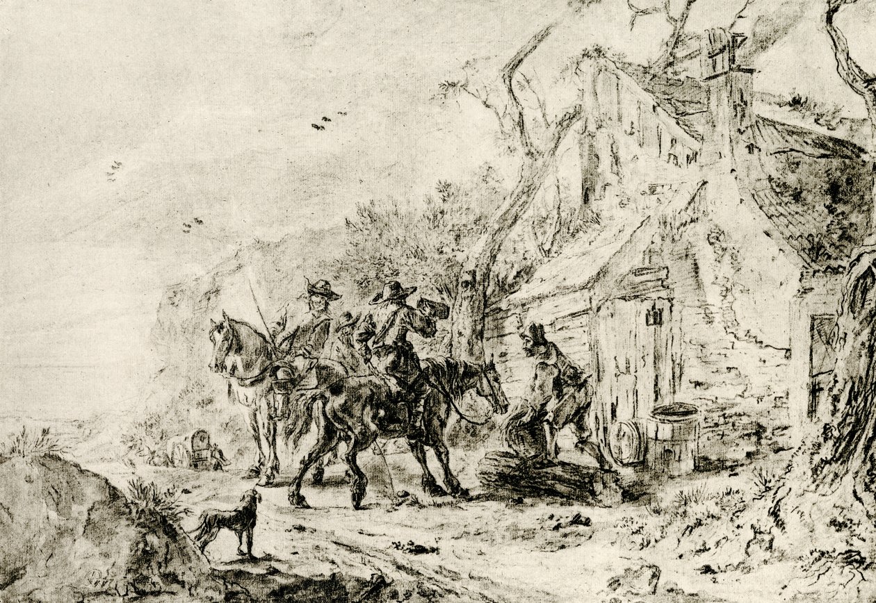 Arrêt à la taverne - Philips Wouwerman