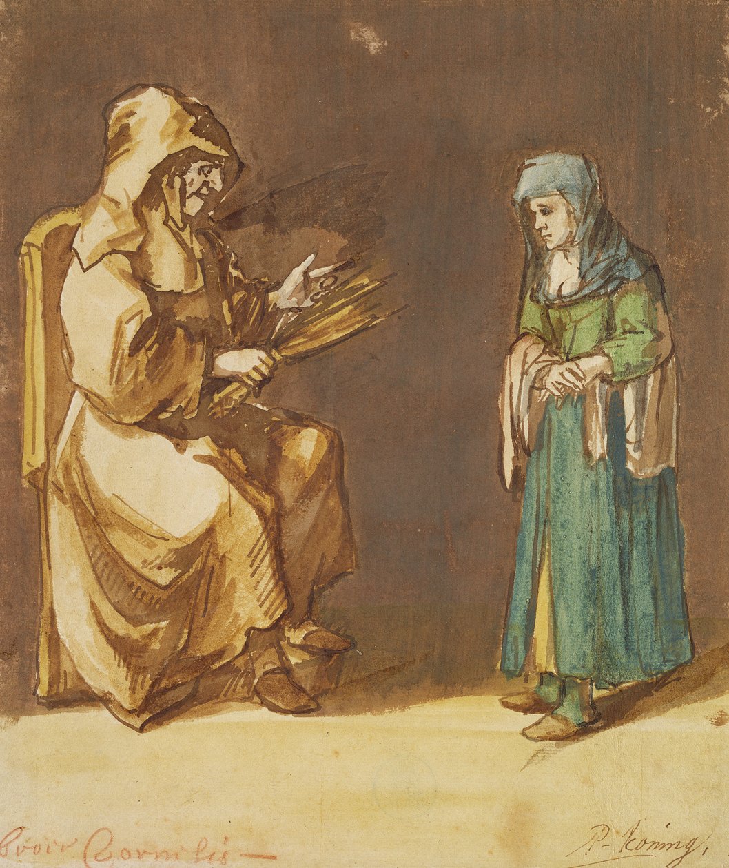 Frère Cornelis déguisé en nonne et une femme pénitente - Phillips de Koninck