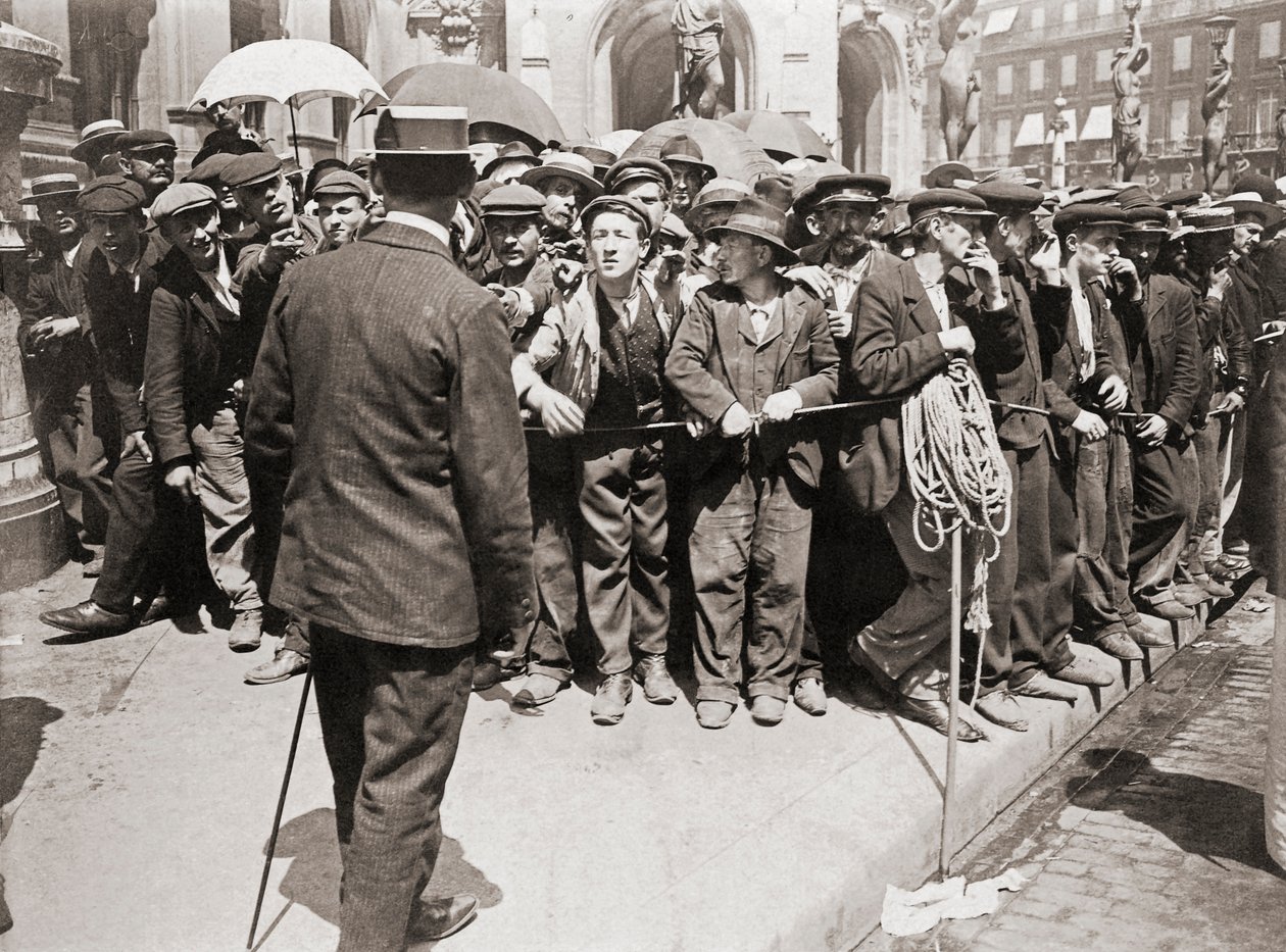 Manifestation des travailleurs, Paris, vers 1900 - Photographer French