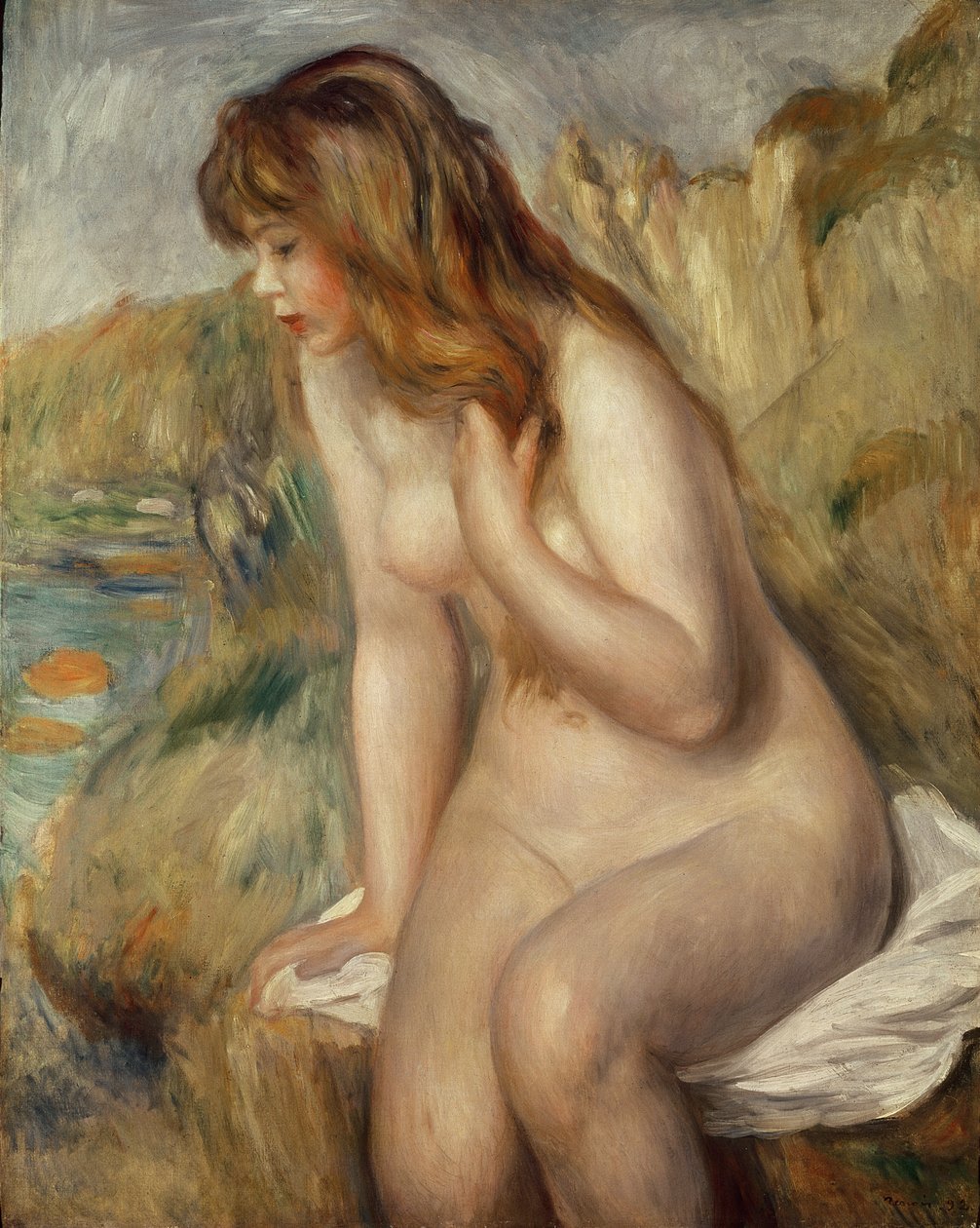 Baigneur assis sur un rocher, 1892 - Pierre Auguste Renoir