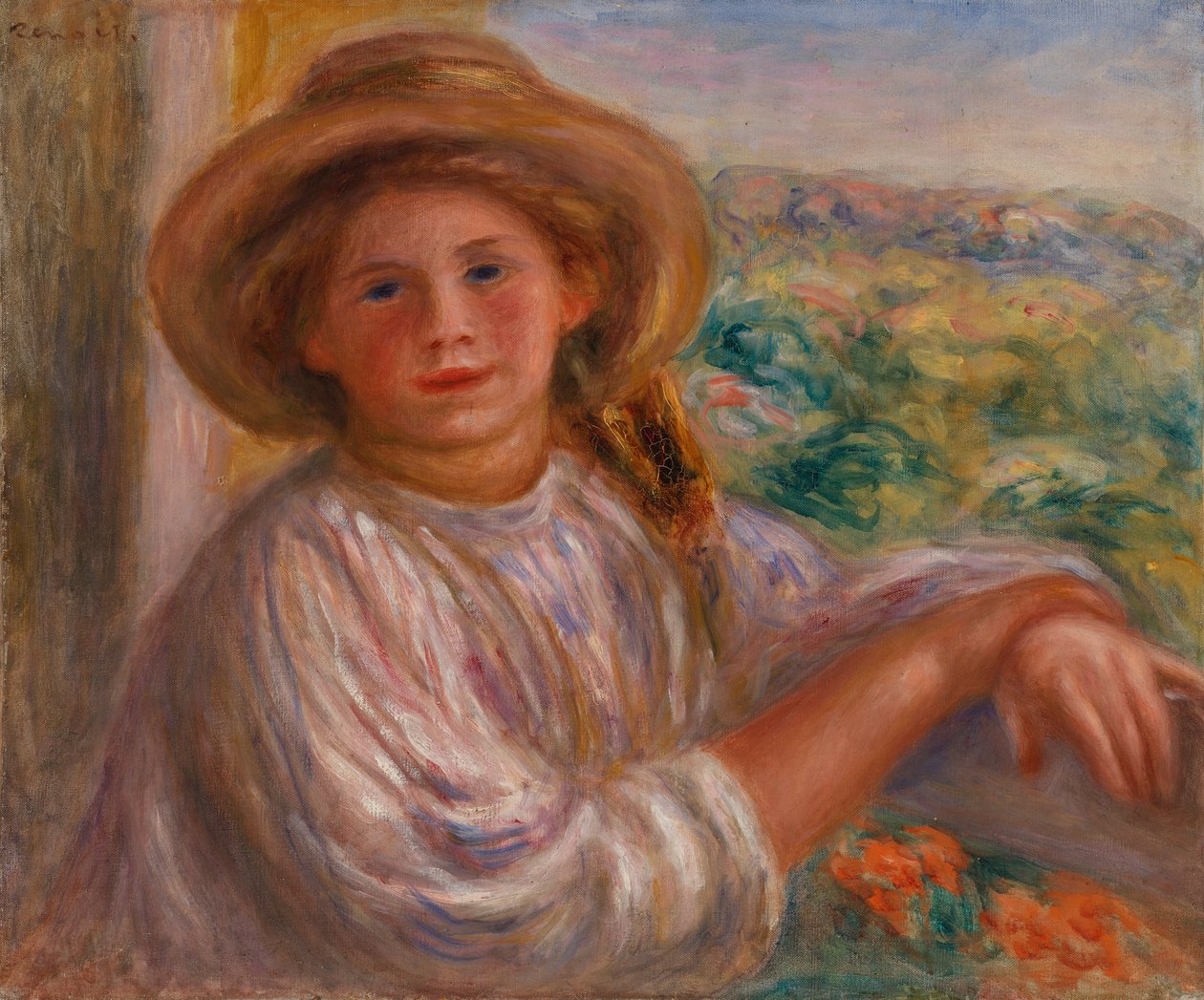 Fille sur un balcon, Cagnes - Pierre Auguste Renoir