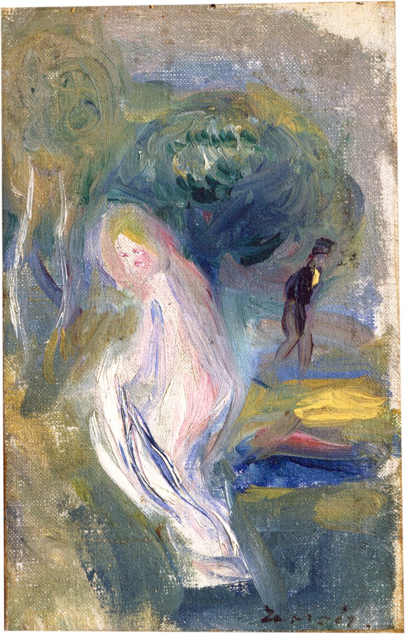 Nu avec une Figure en Arrière-plan - Pierre Auguste Renoir