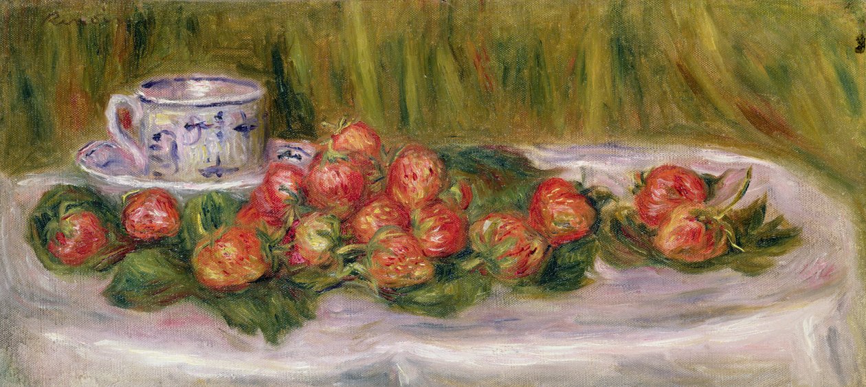 Nature morte de fraises et une tasse de thé, c.1905 - Pierre Auguste Renoir