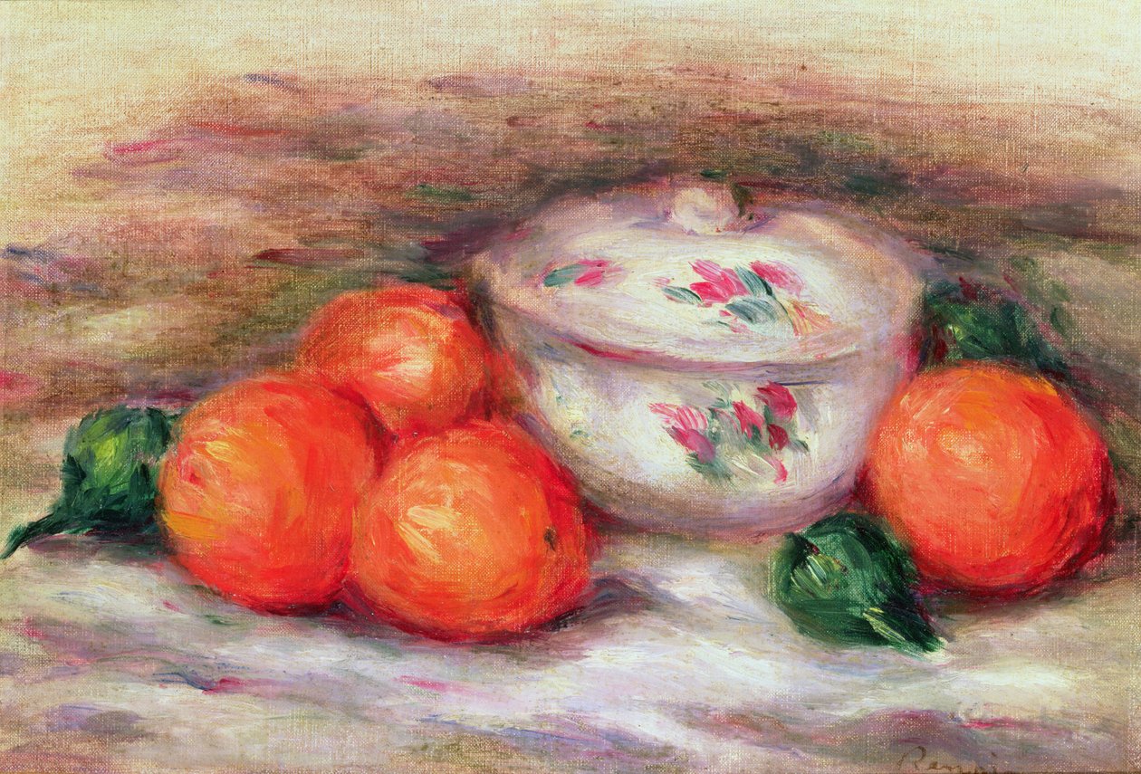 Nature morte avec un plat couvert et des oranges - Pierre Auguste Renoir