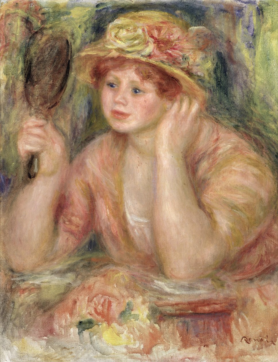 Femme avec un miroir, vers 1915 - Pierre Auguste Renoir