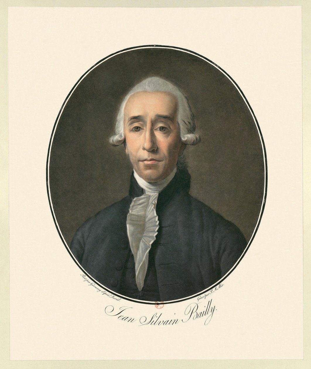 Jean Sylvain Bailly (1736-1793) astronome, mathématicien, franc-maçon et leader politique du début de la Révolution française. - Pierre Michel Alix