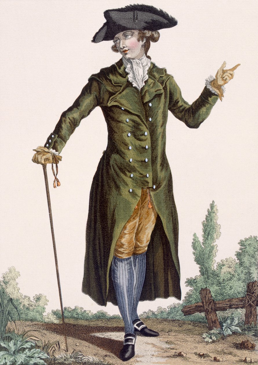 Gentleman en manteau vert, planche de 