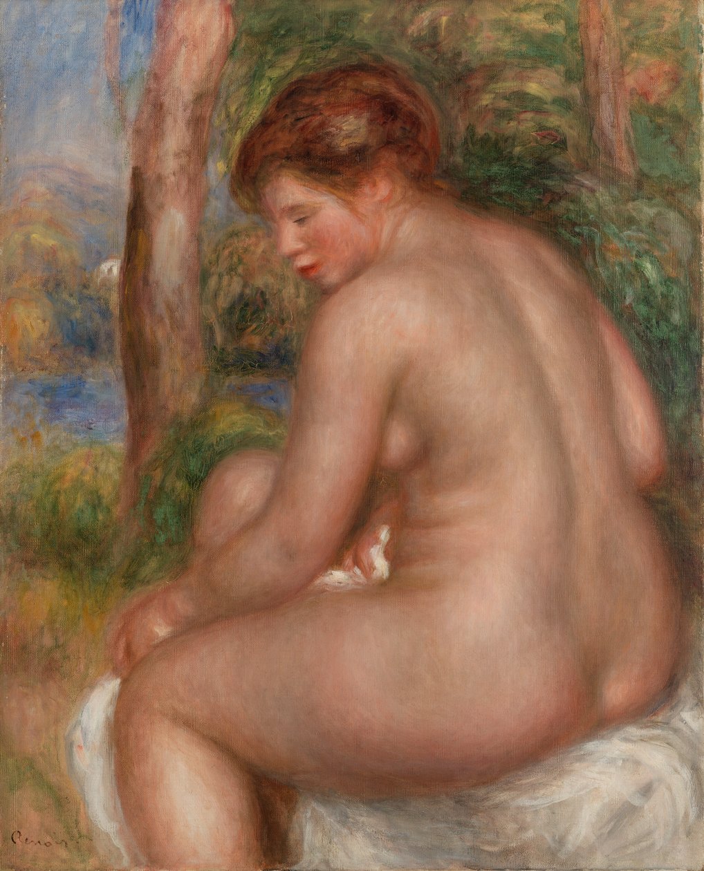 Baigneuse vue de trois quarts - Pierre Auguste Renoir