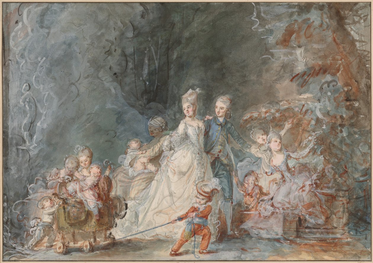 Promenade en famille dans le parc - Pierre Antoine Baudouin