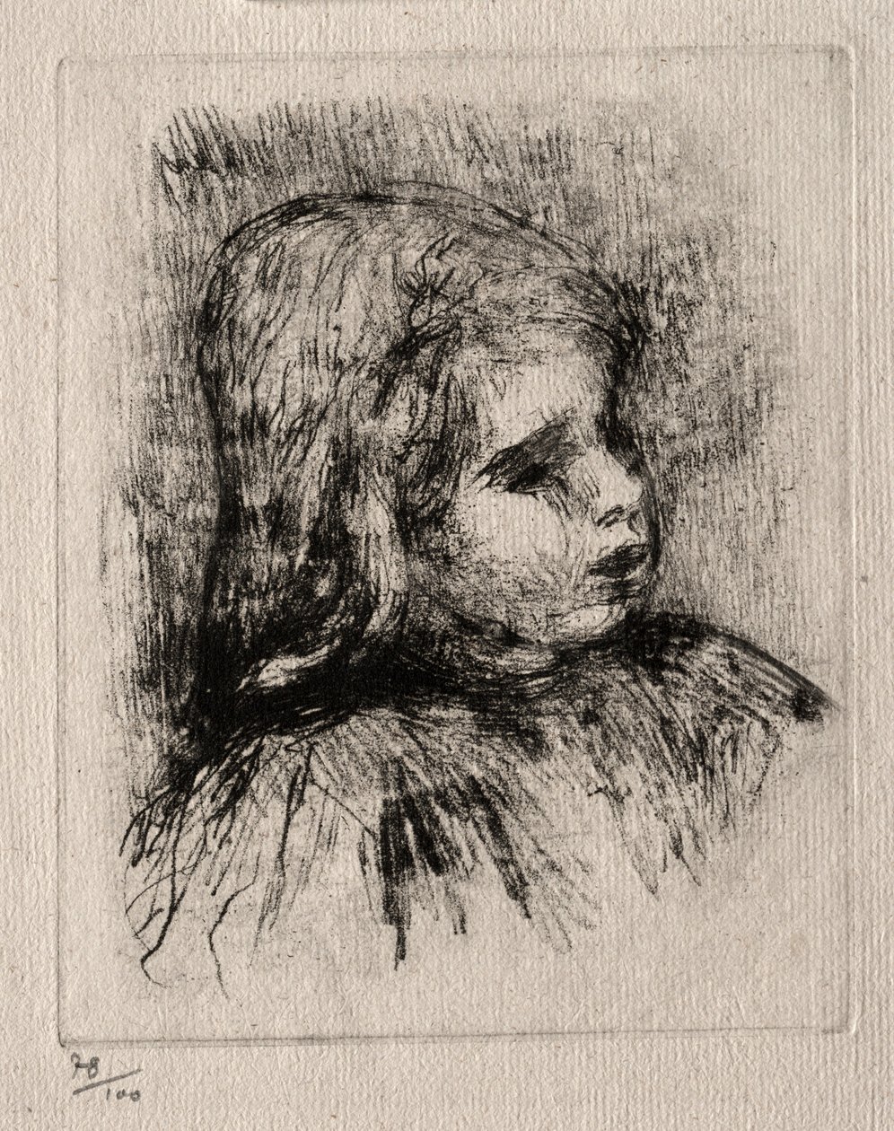 Claude Renoir, de trois-quarts à droite, 1908 - Pierre Auguste Renoir