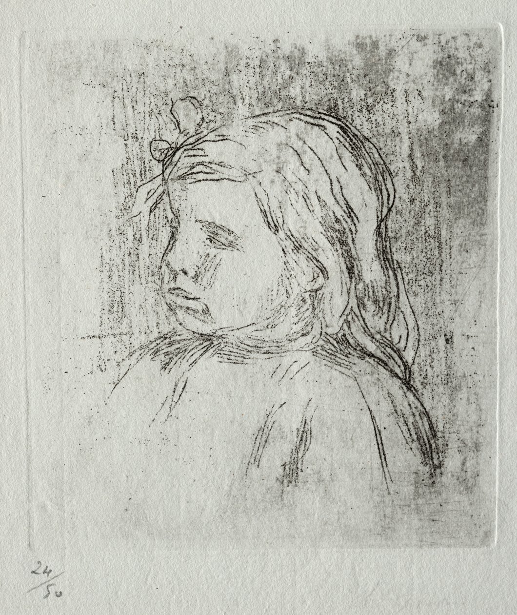 Claude Renoir, de trois-quarts à gauche - Pierre Auguste Renoir