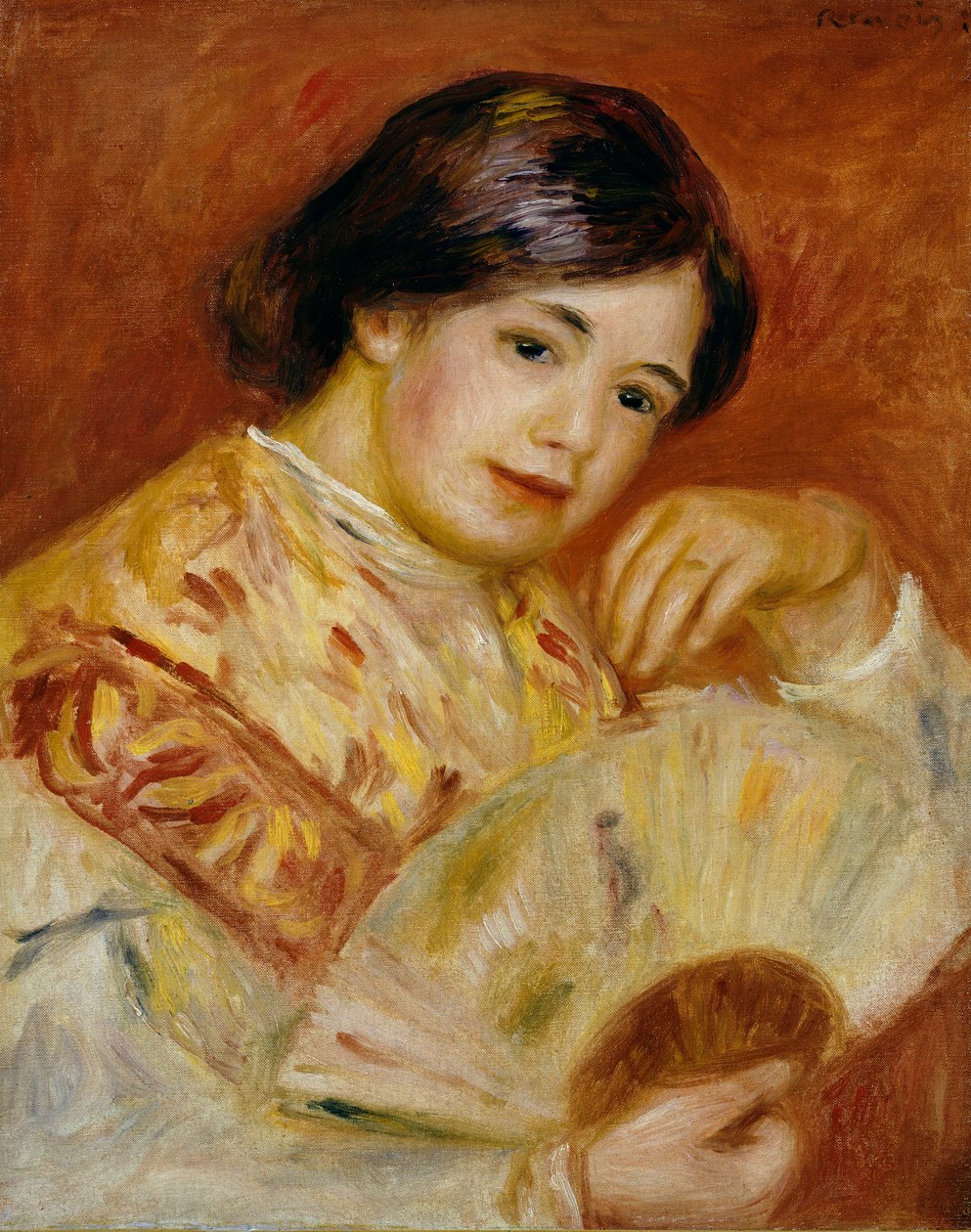 Coco avec un éventail japonais, vers 1906 - Pierre Auguste Renoir