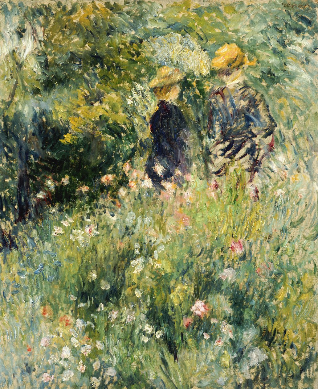 Conversation dans un jardin de roses, 1876 - Pierre Auguste Renoir