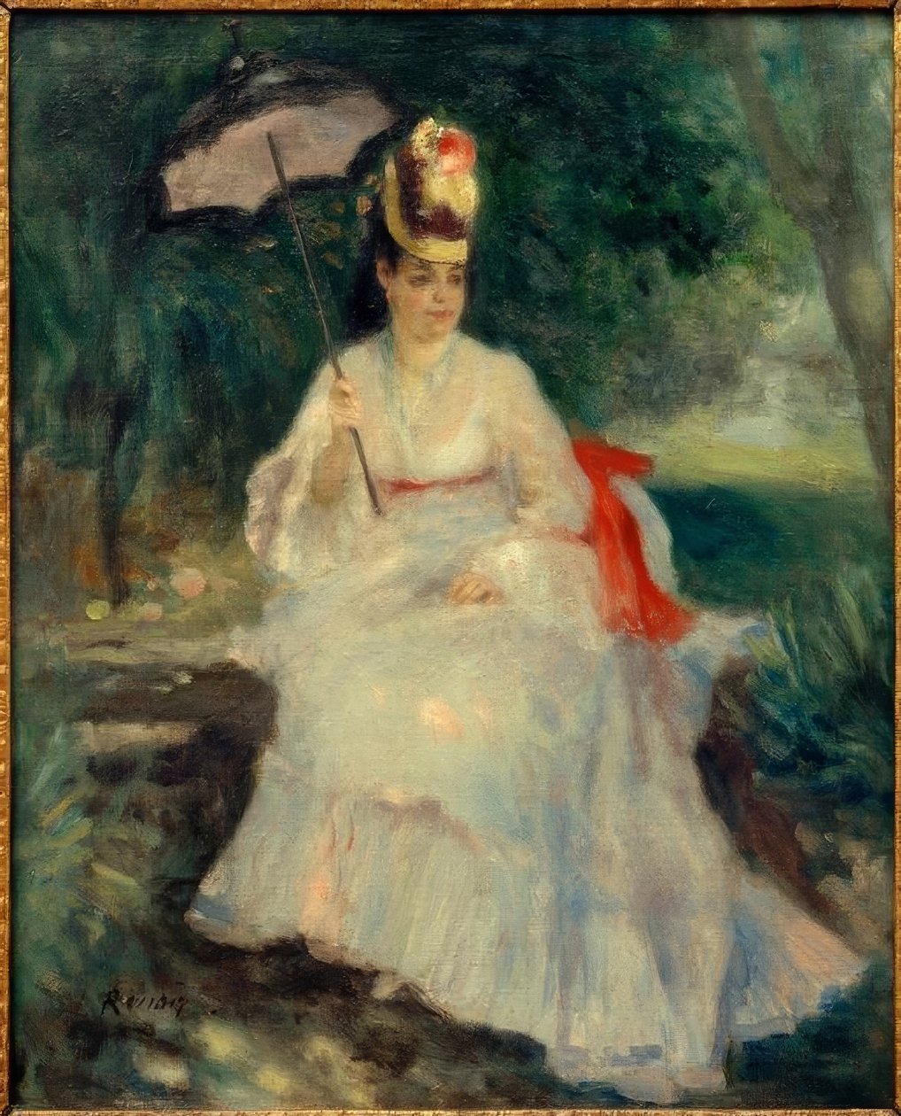 Femme avec parasol dans le jardin - Pierre Auguste Renoir