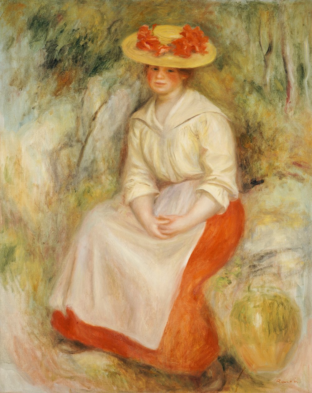 Gabrielle avec un chapeau de paille, 1900 - Pierre Auguste Renoir