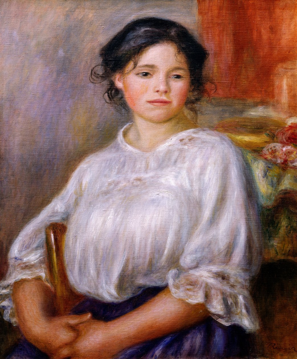 Fille assise, par Pierre-Auguste Renoir - Pierre Auguste Renoir